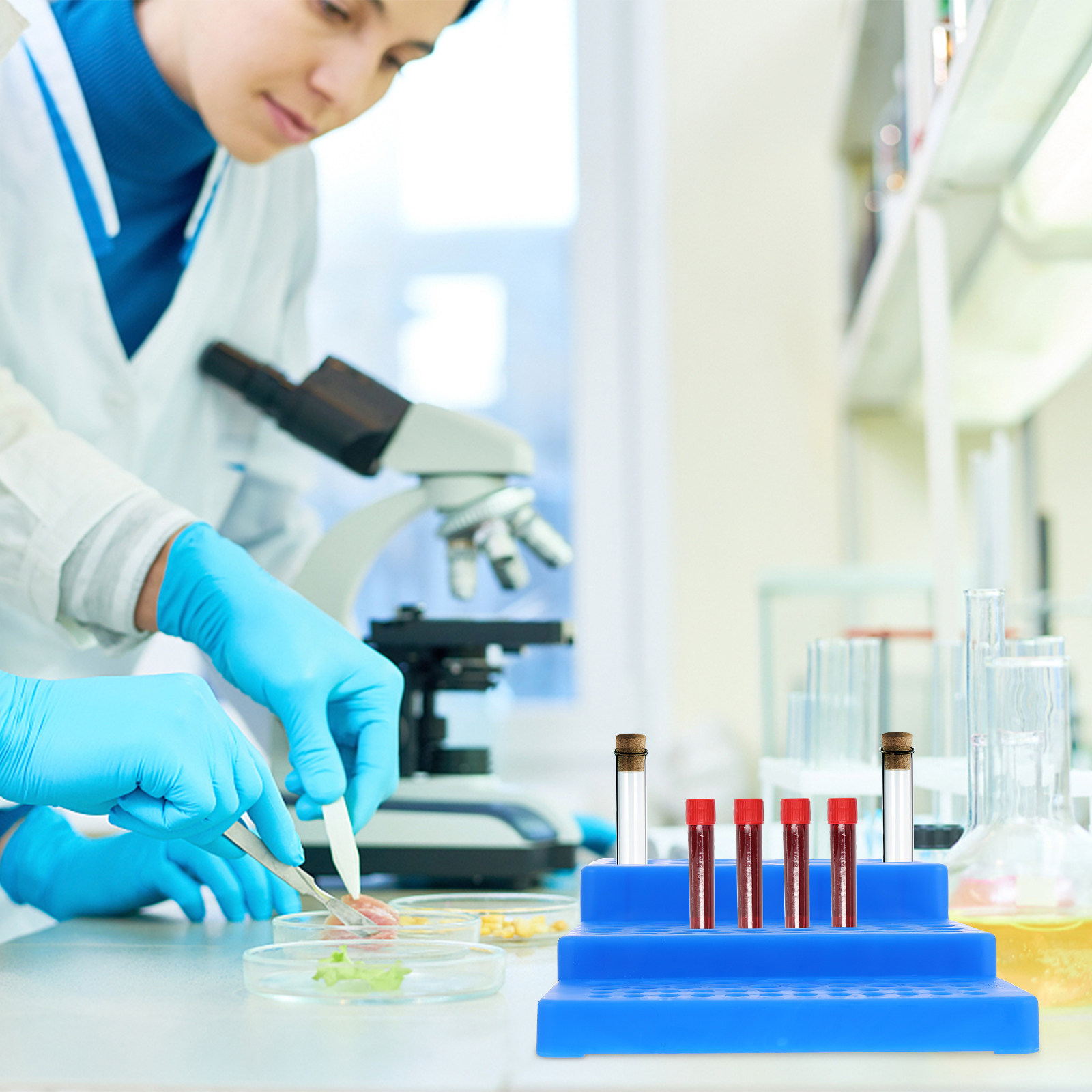 Lab Equipment - Support de tubes à essai trapézoïdal