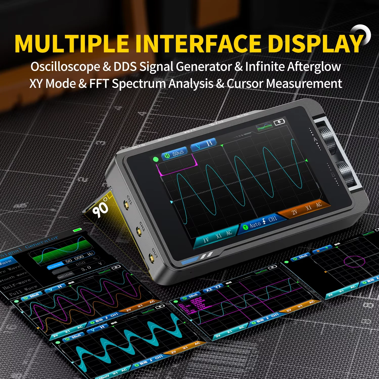 FNIRSI DS215H, oscilloscope nu - Fnirsi Digital Oscilloscope Handheld avis et prix