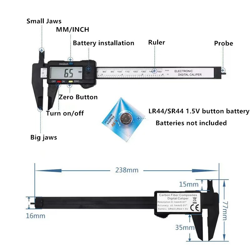 Pied à coulisse numérique élec - Digital Caliper 150Mm Stainless Steel avis et prix